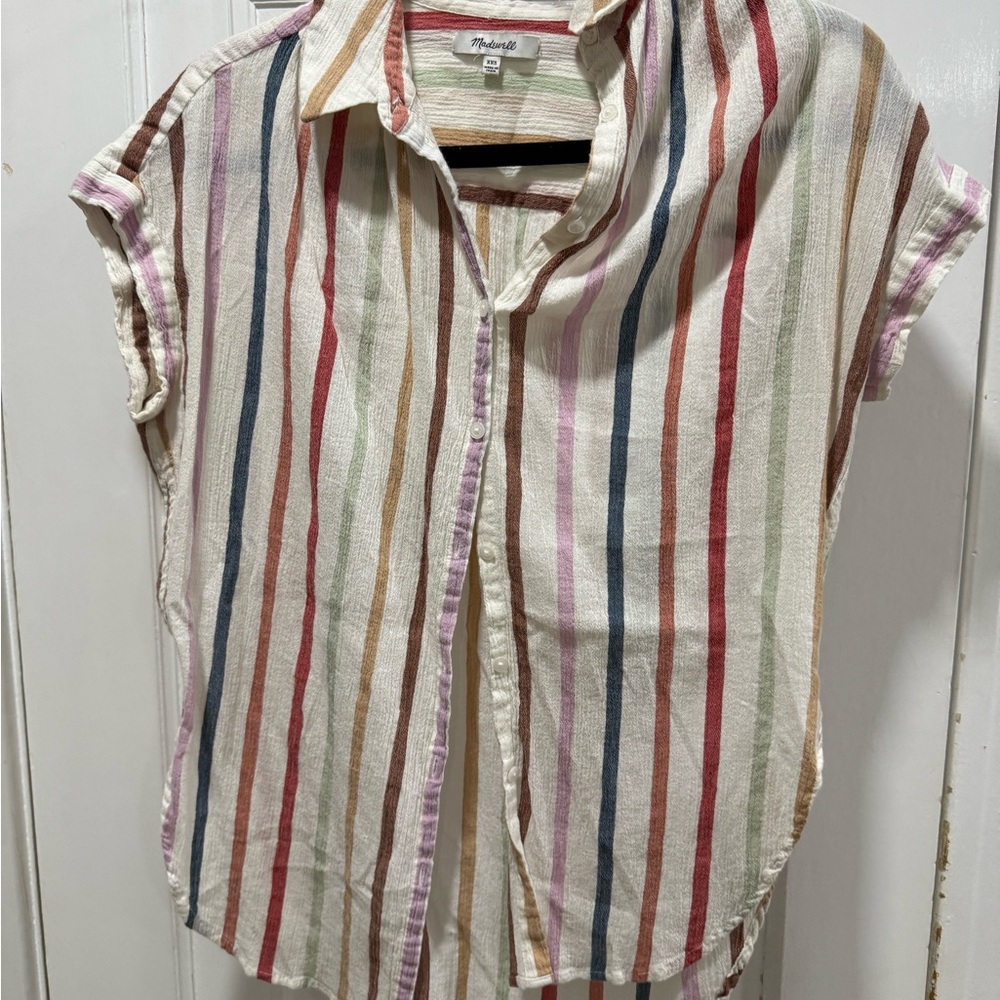 Madewell Striped Multicolor Women's Top - Picture 7 of 8